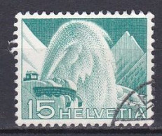 Switzerland, 1949, Landscapes & Technology/Rotary Snowplough, 15c, USED - Oblitérés