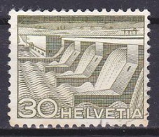 Switzerland, 1949, Landscapes & Technology/Verbois Hydro-electric Dam, 30c, USED - Gebruikt