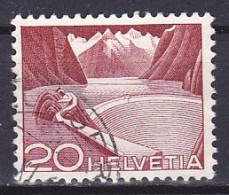Switzerland, 1949, Landscapes & Technology/Grimsel Reservoir/Strong Diagonal Hatching, 20c, USED - Gebraucht