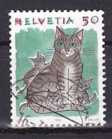 Switzerland, 1990, Animals/Cat, 50c, USED - Usados