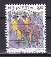 Switzerland, 1991, Animals/Barn Owls, 80c, USED - Gebruikt