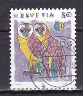 Switzerland, 1991, Animals/Barn Owls, 80c, USED - Oblitérés