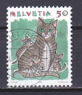 Switzerland, 1990, Animals/Cat, 50c, USED - Usados