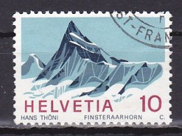 Switzerland, 1966, Swiss Alps/Finsteraarhorn, 10c, USED - Usados