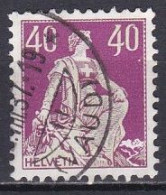 Switzerland, 1921, Helvetia With Sword/Grilled Gum, 40c, USED - Gebruikt