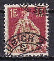 Switzerland, 1908, Helvetia With Sword, 1Fr, USED - Oblitérés