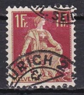 Switzerland, 1908, Helvetia With Sword, 1Fr, USED - Usados