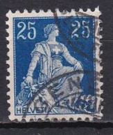 Switzerland, 1908, Helvetia With Sword, 25c, USED - Usados