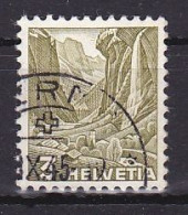 Switzerland, 1936, Landscapes/Staubbach Waterfall, 3c/Smooth Paper, USED - Used Stamps