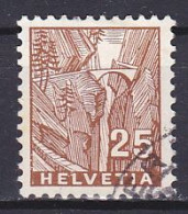 Switzerland, 1934, Landscapes/Viamala Gorge, 25c, USED - Oblitérés