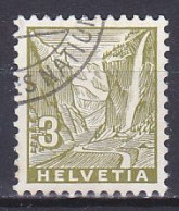 Switzerland, 1934, Landscapes/Staubbach Waterfall, 3c, USED - Gebruikt