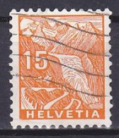 Switzerland, 1934, Landscapes/Rhone Glacier, 15c, USED - Oblitérés