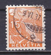 Switzerland, 1934, Landscapes/Rhone Glacier, 15c, USED - Gebraucht