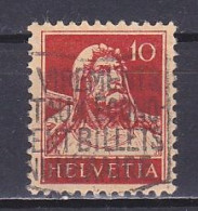 Switzerland, 1914, William Tell, 10c/'H' Horizontal Bar Two-Thirds Height, USED - Gebraucht