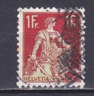 Switzerland, 1908, Helvetia With Sword, 1Fr, USED - Usados