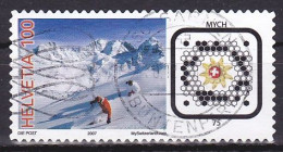 Switzerland, 2007, Skiers & Bee Tag, 100c, USED - Oblitérés