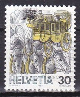 Switzerland, 1987, Mail Handling/Stagecoach, 30c, USED - Used Stamps