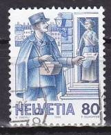 Switzerland, 1986, Mail Handling/Postman, 80c, USED - Oblitérés