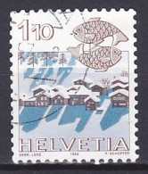 Switzerland, 1982, Zodiac & Landscape/Pisces & Nax, 1.10Fr, USED - Used Stamps