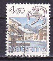 Switzerland, 1984, Zodiac & Landscape/Capricorn & Scuol, 4.50Fr, USED - Usati