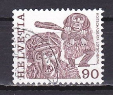 Switzerland, 1977, Folk Customs/Roitschäggätä Lötschental, 90c, USED - Used Stamps