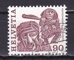 Switzerland, 1977, Folk Customs/Roitschäggätä Lötschental, 90c, USED - Gebraucht