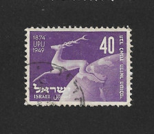 ISRAEL 1950 Gest ⊙ Mi 28 Sc 31 UPU. Stag And Globe - Gebruikt (zonder Tabs)