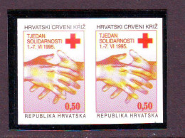 Croatia 1995 Charity Stamp Mi.No.64 RED CROSS  Imperforated Pair MNH - Croatie