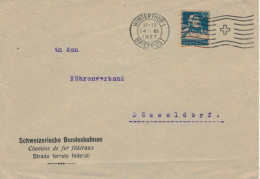 SBB Schweizerische Bundesbahnen Winterthur 1927 Briefpost > Röhrenverband Düsseldorf - Perfin Firmenlochung - Briefe U. Dokumente