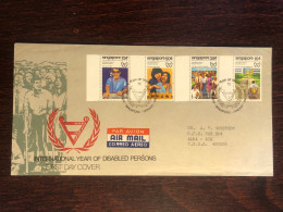 SINGAPORE FDC COVER 1981 YEAR DISABLE PEOPLE HEALTH MEDICINE STAMPS - Singapur (1959-...)