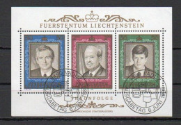 Liechtenstein, 1988, Prince Franz Joseph II Reign 50th Anniv, Block, CTO - Blokken