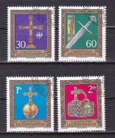 Liechtenstein, 1975, Imperial Insignia 1st Series, Set, CTO - Gebruikt