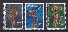 Liechtenstein, 1972, Wood Sculptures, Set, CTO - Used Stamps