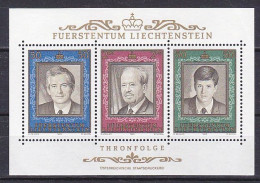 Liechtenstein, 1988, Prince Franz Joseph II Reign 50th Anniv, Block, MNH - Bloques & Hojas