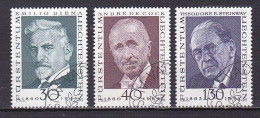 Liechtenstein, 1972, Pioneers Of Philately 3rd Series, Set, CTO - Oblitérés