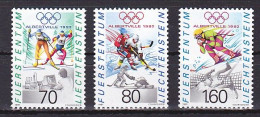 Liechtenstein, 1991, Olympic Winter Games 1992, Set, MNH - Ongebruikt