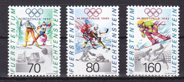 Liechtenstein, 1991, Olympic Winter Games 1992, Set, MNH - Nuovi