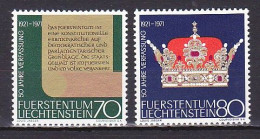 Liechtenstein, 1971, Constitution 50th Anniv, Set, MNH - Ongebruikt