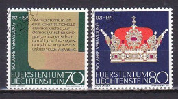 Liechtenstein, 1971, Constitution 50th Anniv, Set, CTO - Gebruikt