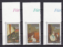 Liechtenstein, 1988, 'The Letter' Paintings, Set, CTO - Gebraucht