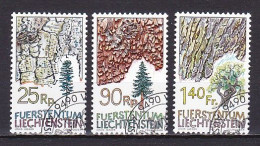 Liechtenstein, 1986, Tree Bark, Set, CTO - Gebruikt