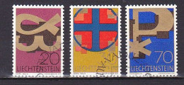 Liechtenstein, 1967, Christian Symbols, Set, CTO - Used Stamps