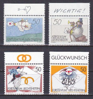 Liechtenstein, 1992, Greetings Stamps, Set, MNH - Unused Stamps