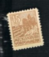 GERMANIA: ZONA SOVIETICA (GERMANY: RUSSIAN ZONE)  - SG 30 - 1946 MECKLENBURG VORPOMMERN  15   - UNUSED WITHOUT GUM - Nuevos