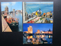 CP 17 LA ROCHELLE  - Lot De  3 Cartes - Le Port , Les Tours , Bateaux De Pêche - La Rochelle