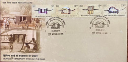 INDIA 2017, FDC, Transport Through Ages,VINTAGE CARS,  Setenant, Pune Cancelled - Covers & Documents