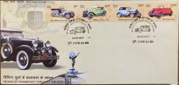 INDIA 2017, FDC, Transport Through Ages,VINTAGE CARS,  Setenant, Pune Cancelled - Storia Postale