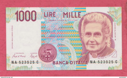 Italy, 1993- 1000 Lire . Prefix NA. M.Montessori.Circulated. AU- SPL - 1000 Liras