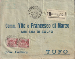 Italy. A209. Conversano. 1926. Lettera R Con Testo, Con Guller CONVERSANO (BARI) Per Tufo. Affrancatura Michetti - Storia Postale