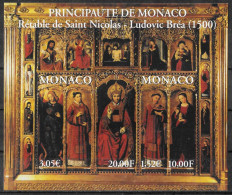 MONACO - ANNEE 2000 - RETABLE DE SAINT-NICOLAS - OEUVRE DE LUDOVIC BREA - BF 84 - NEUF** MNH - Blocchi